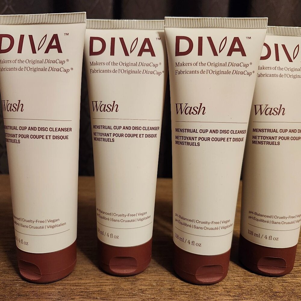 Lot Of 4 DivaWash Menstrual Cup Wash Cleanser Cleaner Plant-Based 4 Oz Each BNIP
